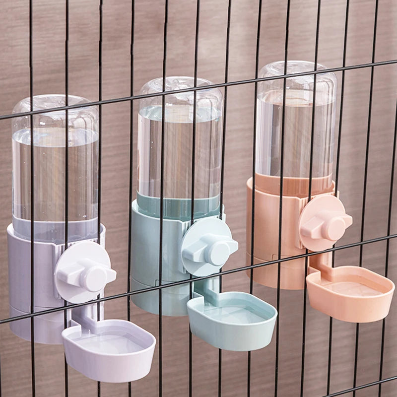 Automatic Pet Feeder Cage Hanging Bowl Water Bottle Dispenser For Pets