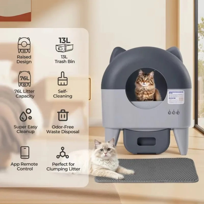 Lunapurr Automatic Self-Cleaning Cat Litter Box With App Control