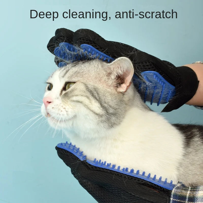Pet Silicone Grooming Gloves Hair Remover for Cats and Dogs