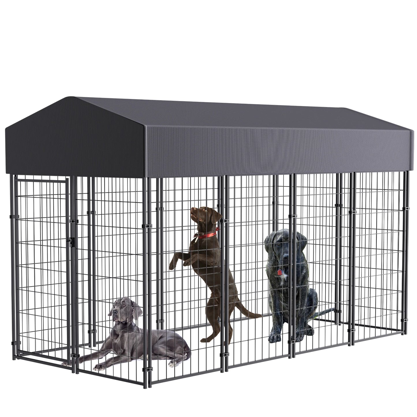 BINGOPAW Heavy Duty Welded Wire Dog Kennel With Roof
