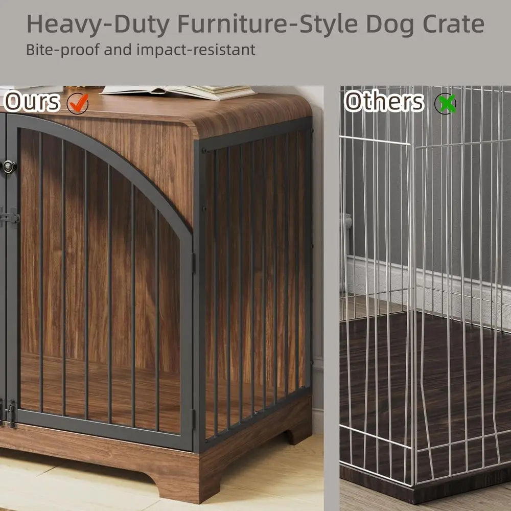 Farmhouse Wooden Dog Crate End Table And Kennel Furniture