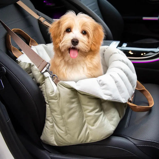 Home Small Dog Car Seat & Travel Carrier & Pet Bed, Non-Slip Booster Seat for Dogs up to 10lbs, Fashionable Pet Carrier Bag for