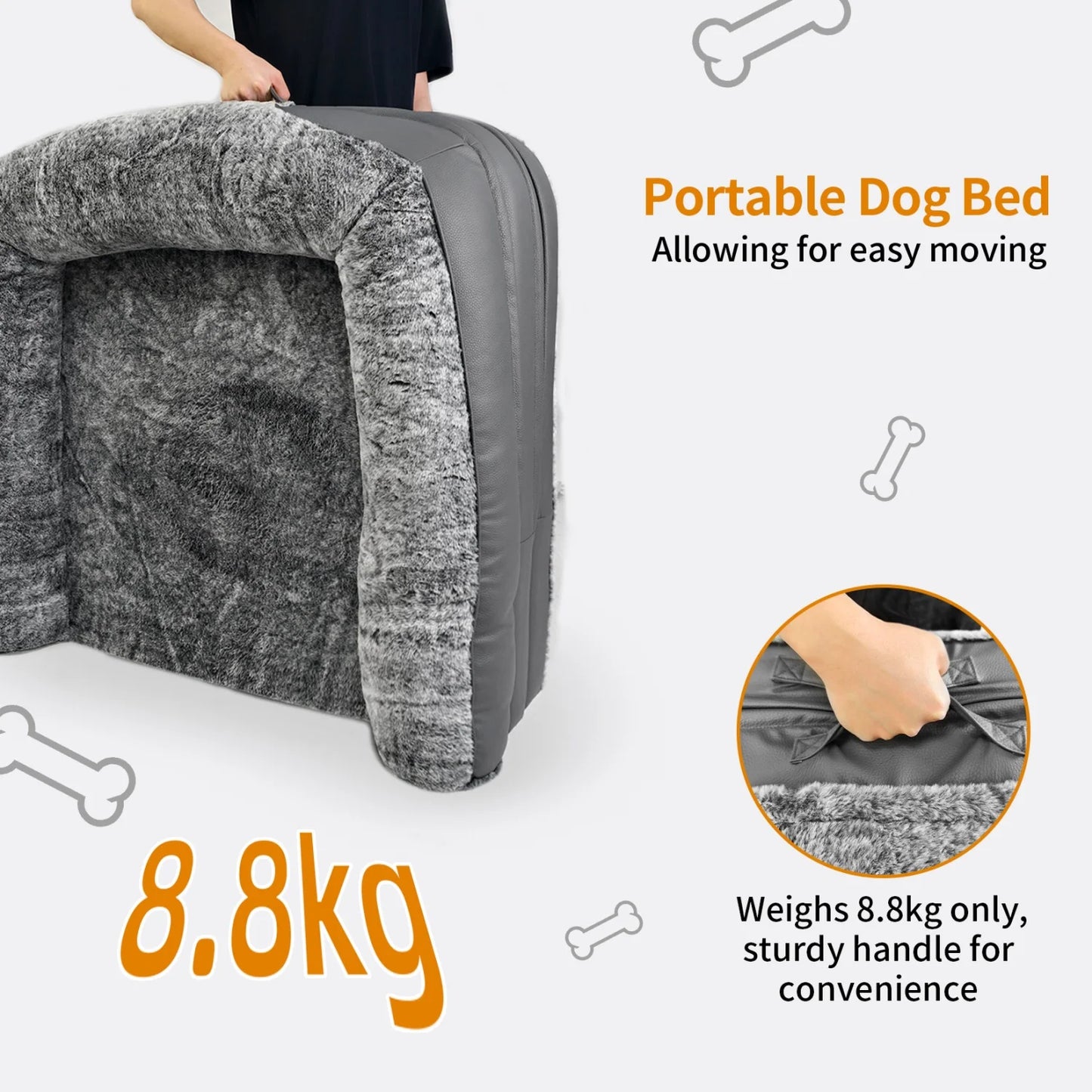 BINGOPAW Foldable Orthopedic Dog Bed With Cushion Bolster