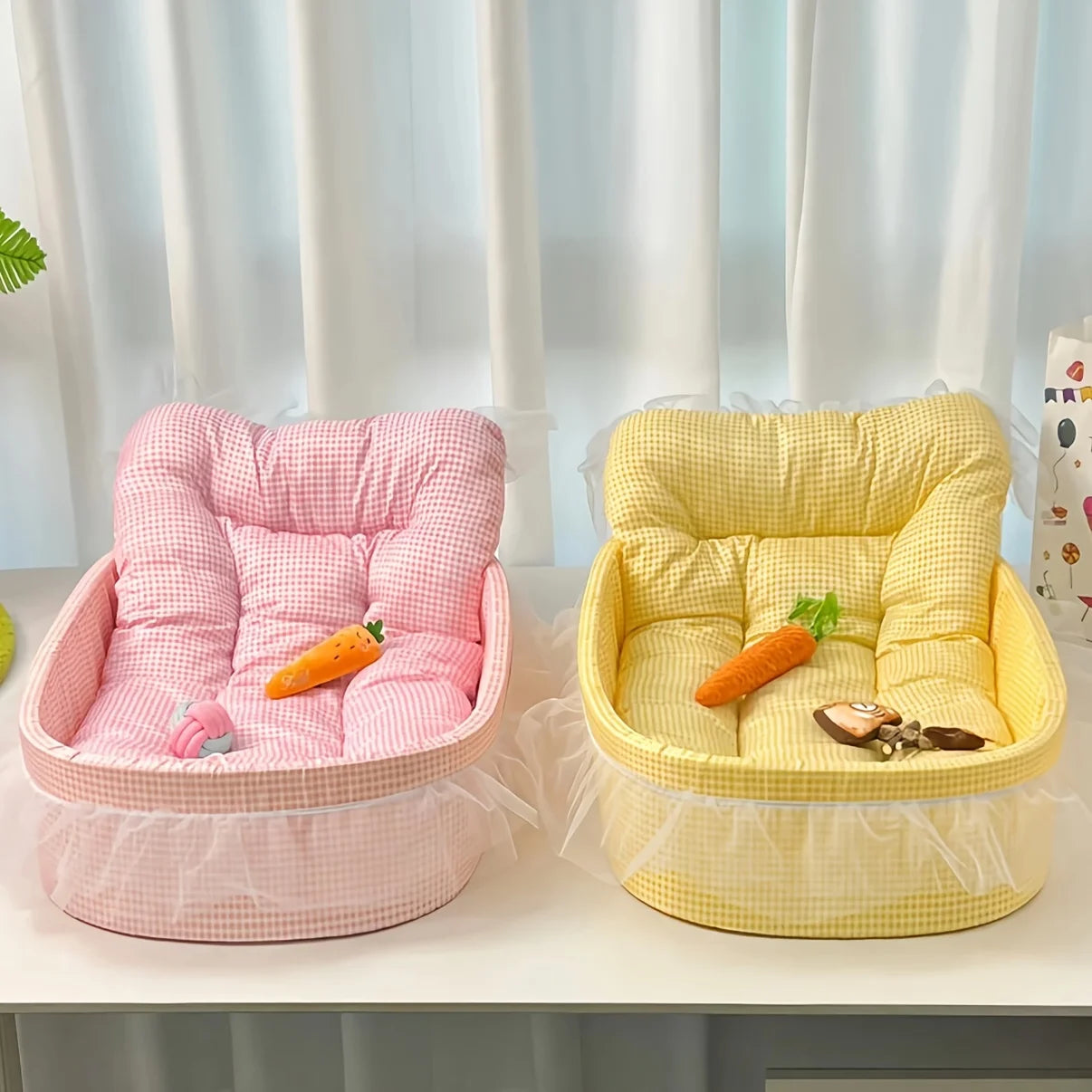 1set Cute Lace-Trimmed Pet Princess Bed For Winter - Soft Polyester Plush Oval for Small Dogs/Cats, Easy Assembly Indoor Use
