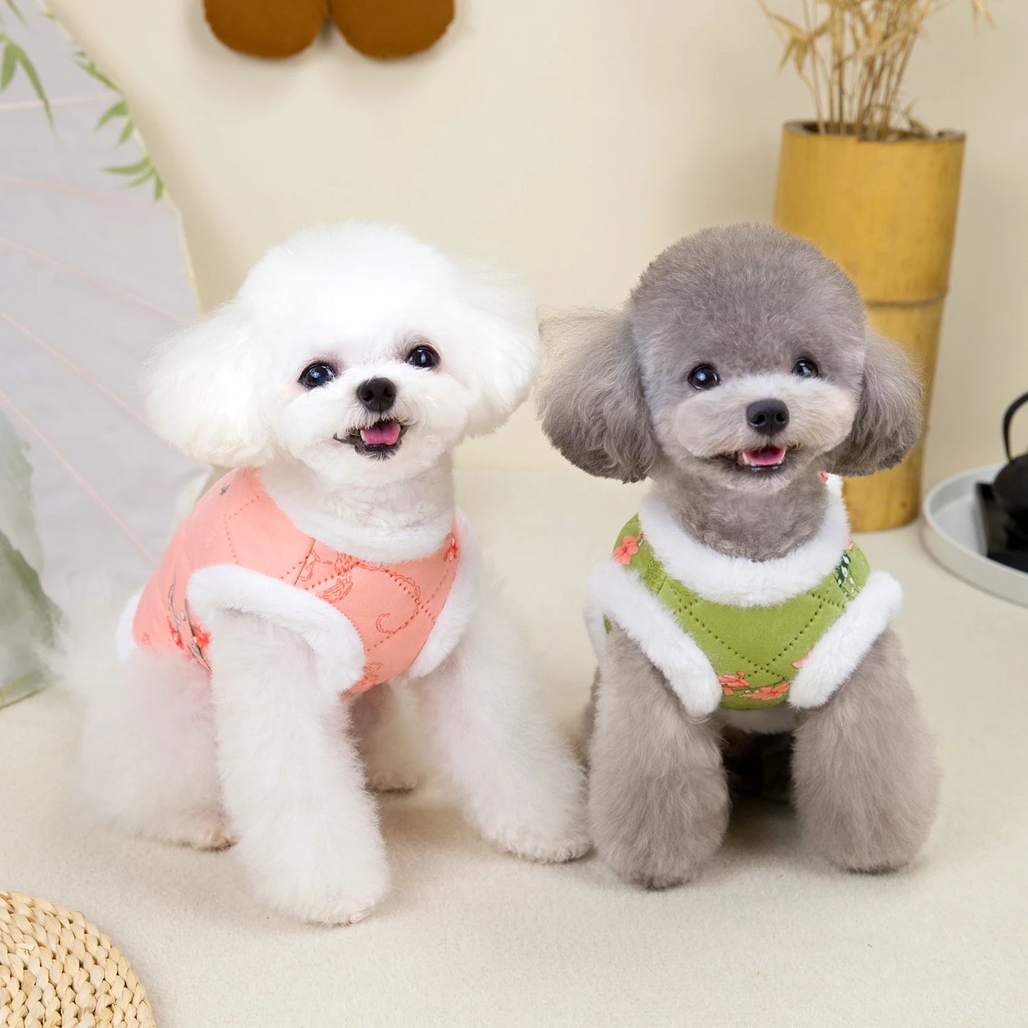 Warm Chinese Style Pet Dog Tang Suit Vest Jacket
