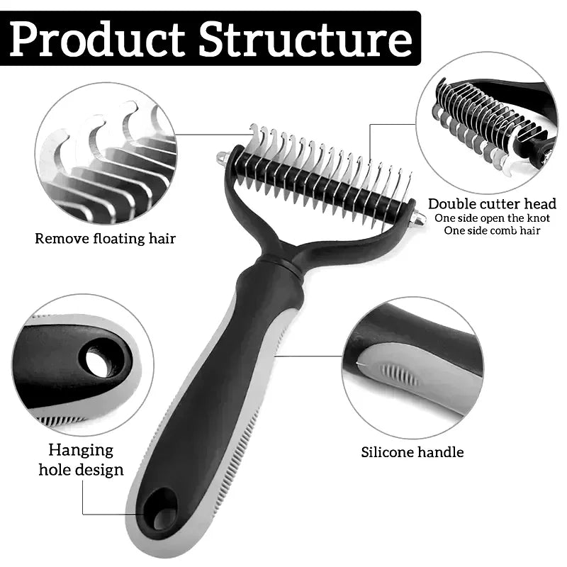 Pet Cat Hair Removal Comb For Dogs Grooming Dematting Deshedding Tool