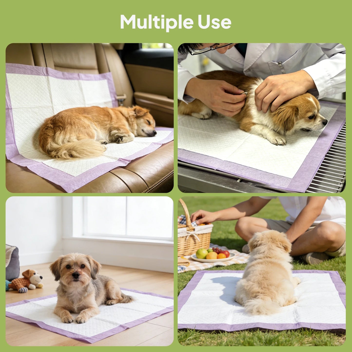 Lavender Scented Pet Underpads Odor Neutralizing Leakproof Training Pads
