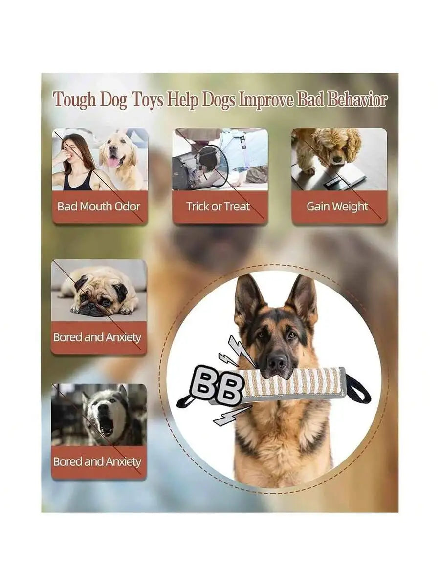 Durable Dog Tug Toy Squeaky With Two Handles For Training