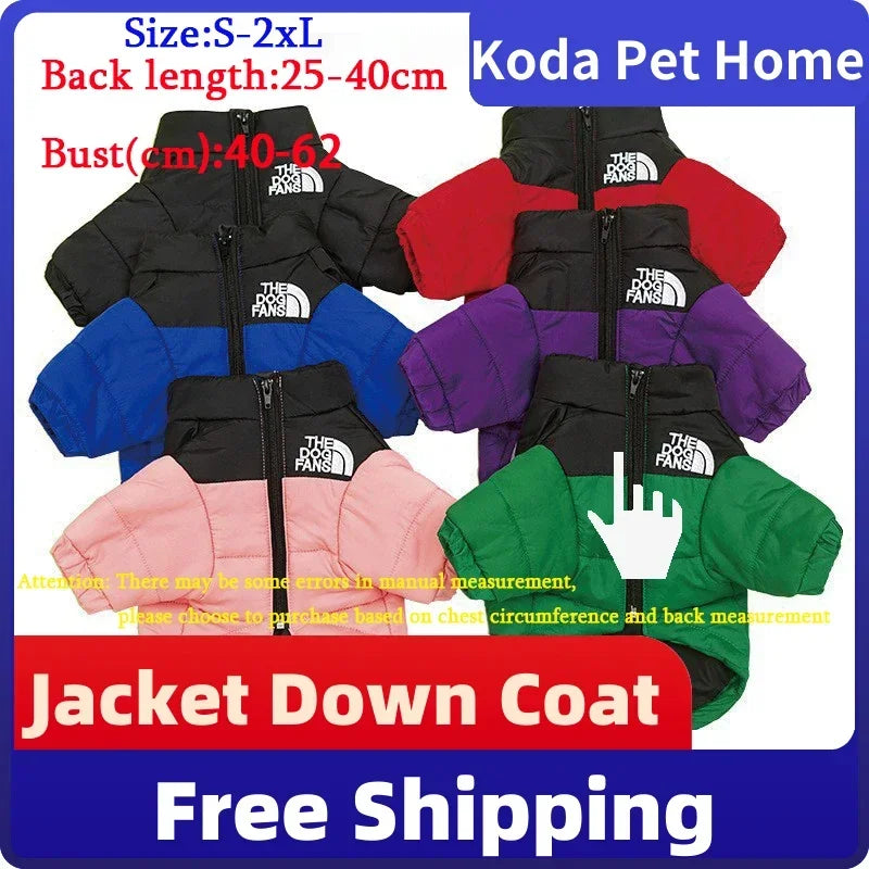 Winter Embroidered Dog Coat For Pets Thickened Warm Clothing