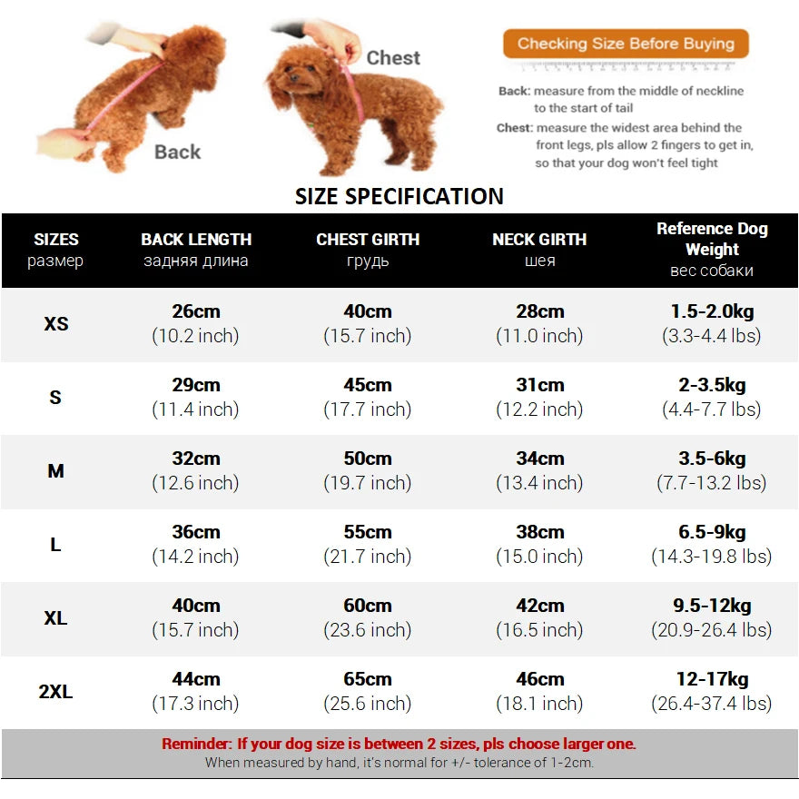 Glorious Kek Winter Dog Jacket Padded Waterproof Coat