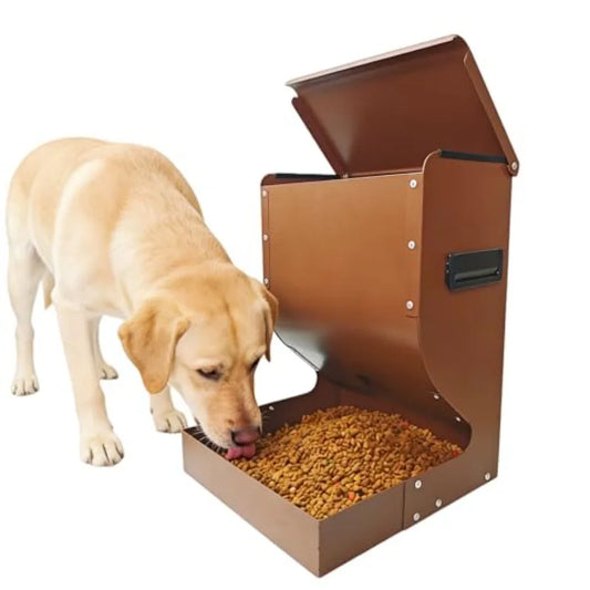 Galvanized Gravity Automatic Dog Feeder For Large Dogs Indoor Outdoor
