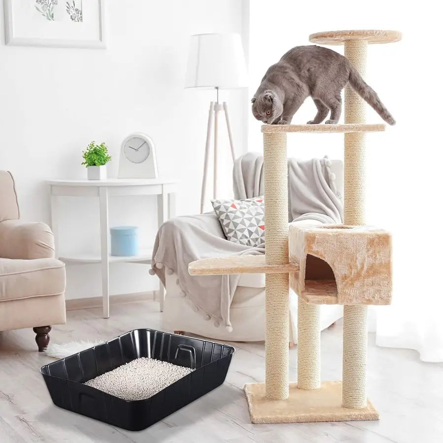 Pieces Disposable Litter Boxes for Cats Small Kitty Litter Box Litter Tray for Pets Plastic Litter Boxes for Indoor Cats Kitten