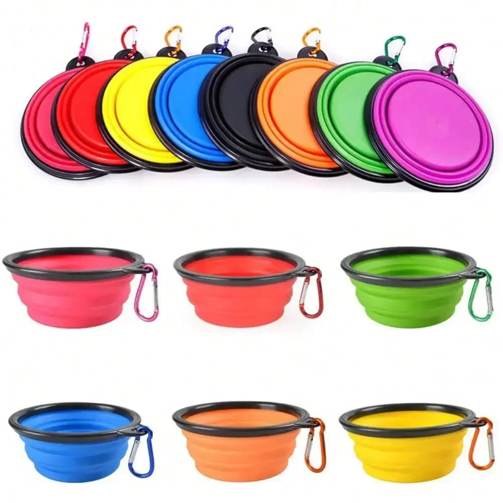 Portable Silicone Folding Pet Feeder Bowl Outdoor Travel Water Food