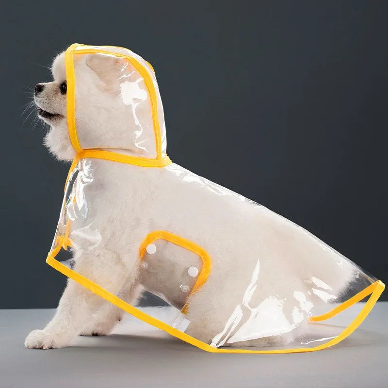 Transparent Waterproof Pet Raincoat With Hat For Dogs
