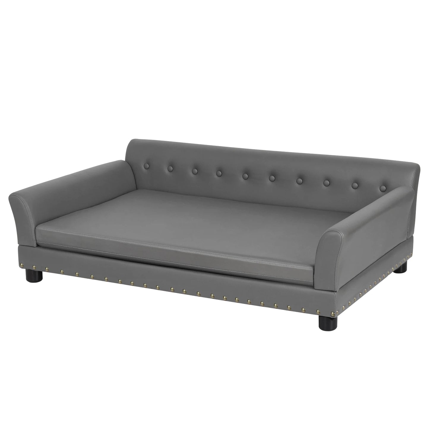 BINGOPAW Durable Elevated Leather Dog Bed Sofa For Pets