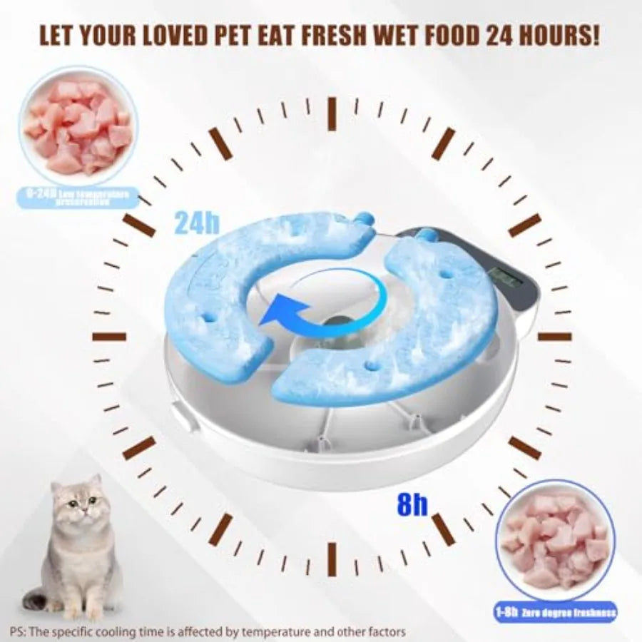 Automatic Wet Food Cat Feeder Timed Fresh Meals Dispenser