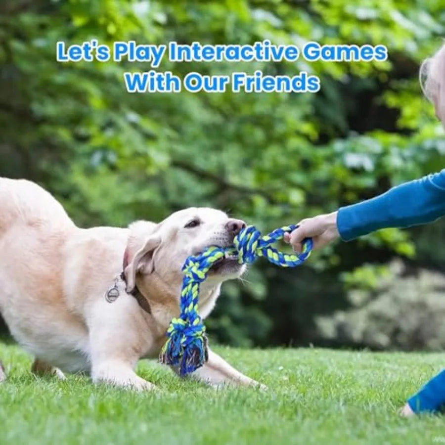 Heavy Duty Dog Rope Toys for Large Breed Aggressive Chewers, 2 Pack Indestructible Teeth Cleaning Tug of War Toy