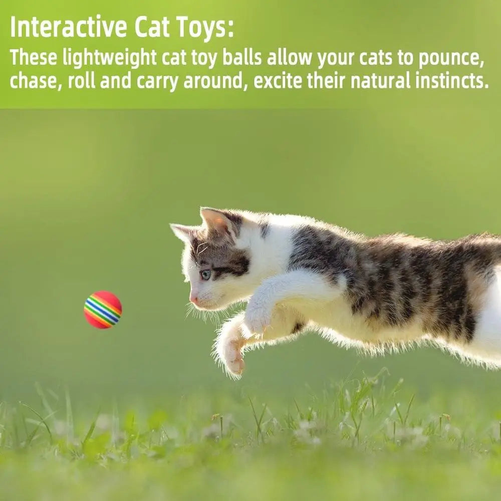 12 Pack Cat Soccer Balls - Soft, Quiet, Interactive Toys for Kitten, Dog, Puppy - Indoor Activity Play, Chase, Training, Chewing