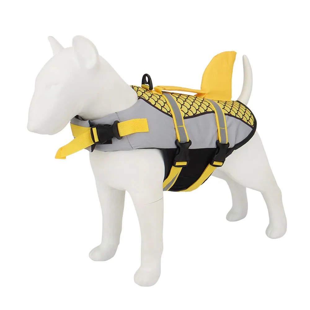 Dog Shark Style Life Jacket Vest Harness For Summer Swimming