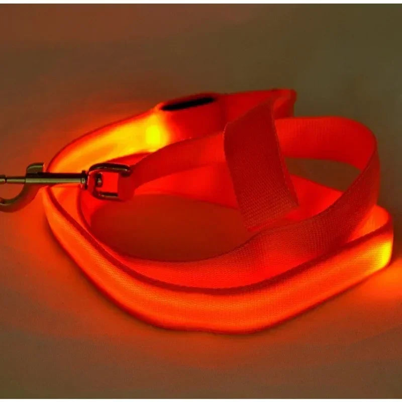 NONECN LED Light Up Dog Leash Luminous Rope Lead Safety