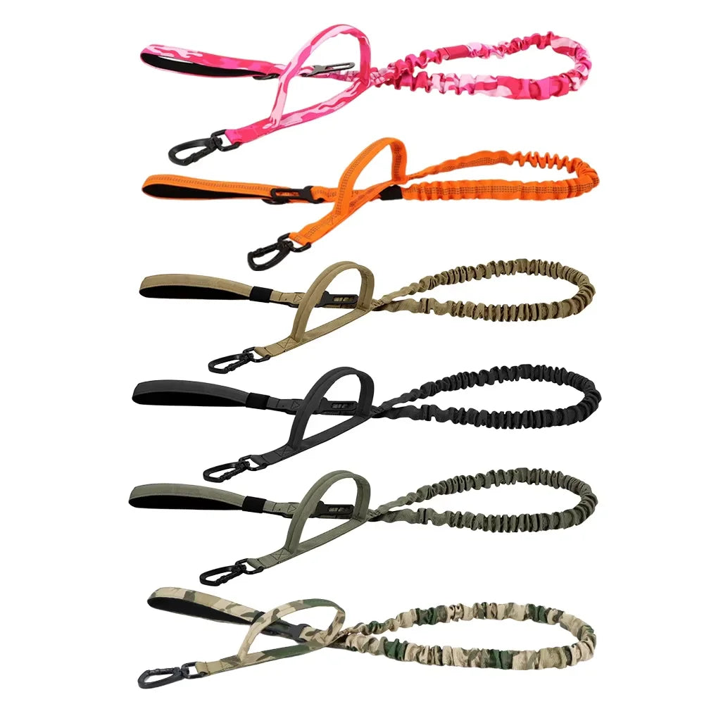 Dog Leash With Adjustable Elastic Rope And Dual Handles