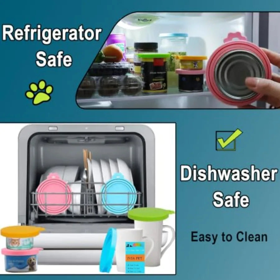 Silicone Pet Can Lids 6 Pack Fits Most Canned Foods