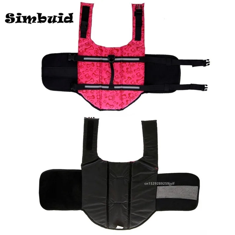 Dog Reflective Adjustable Life Jacket Enhanced Buoyancy Safety Vest