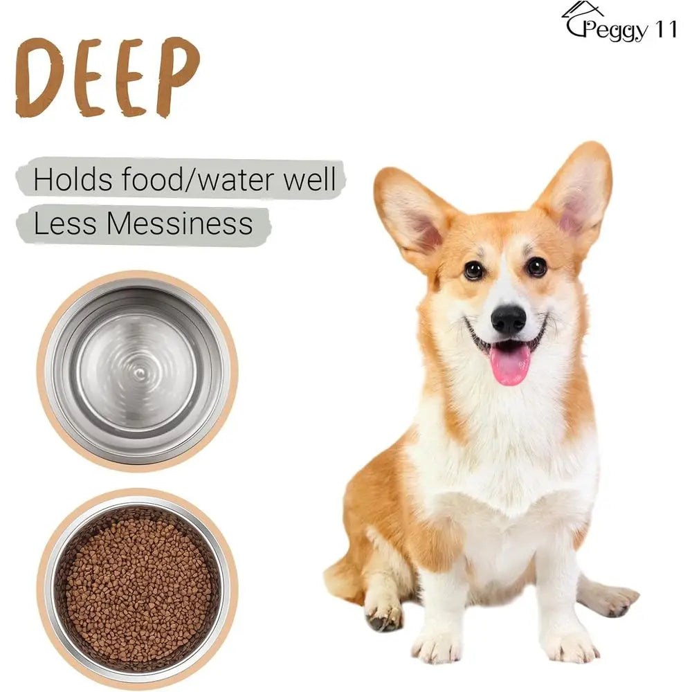 Stainless Steel Non Slip Dog Bowls Silicone Base Stable Holder