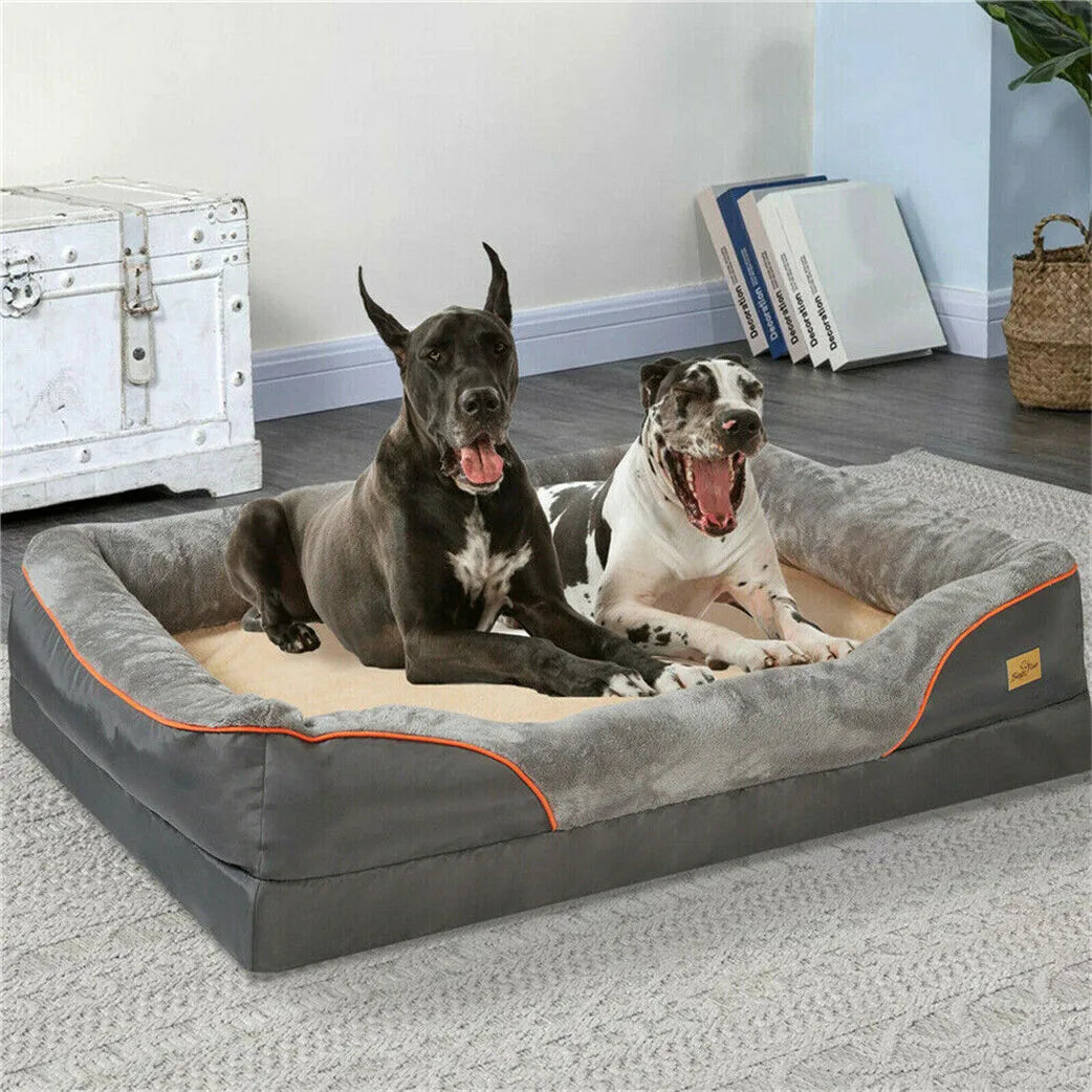 Borwart Orthopedic Memory Foam Dog Bed With Waterproof Removable Cover