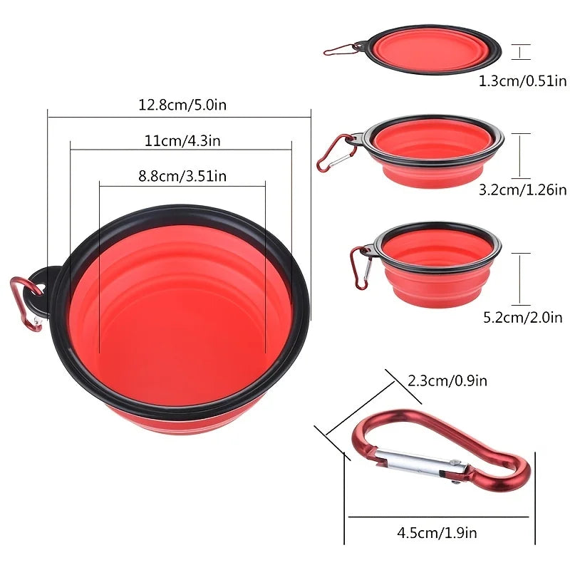 Portable Collapsible Pet Food Bowl TPR Silicone For Travel