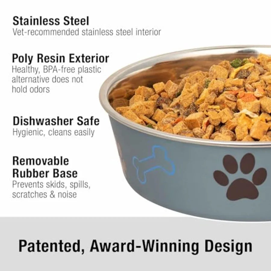 Stainless Steel Dog Cat Bowls Spill Proof Hygienic Eating Surface