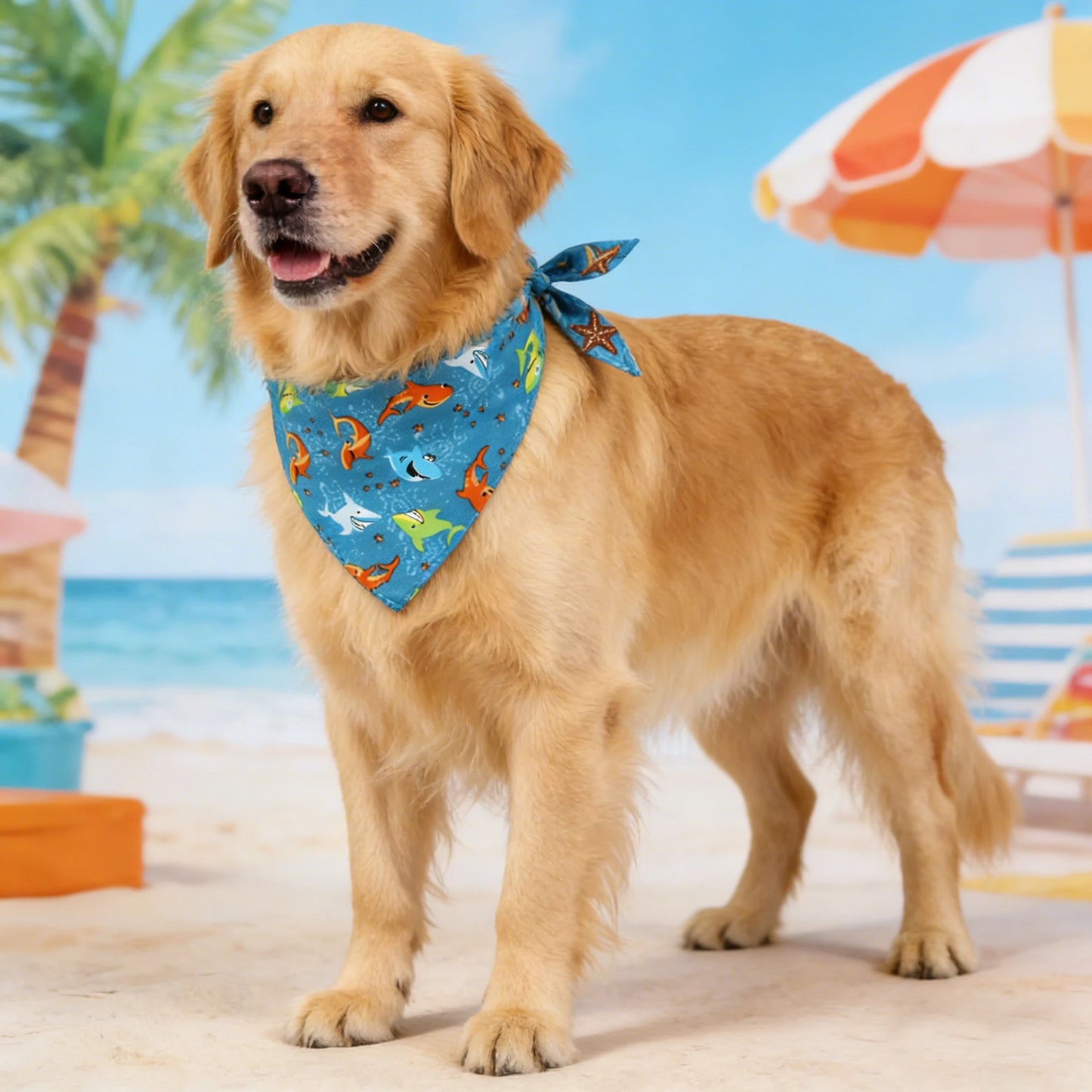 Soft Washable Fruit Floral Dog Bandana For Pets