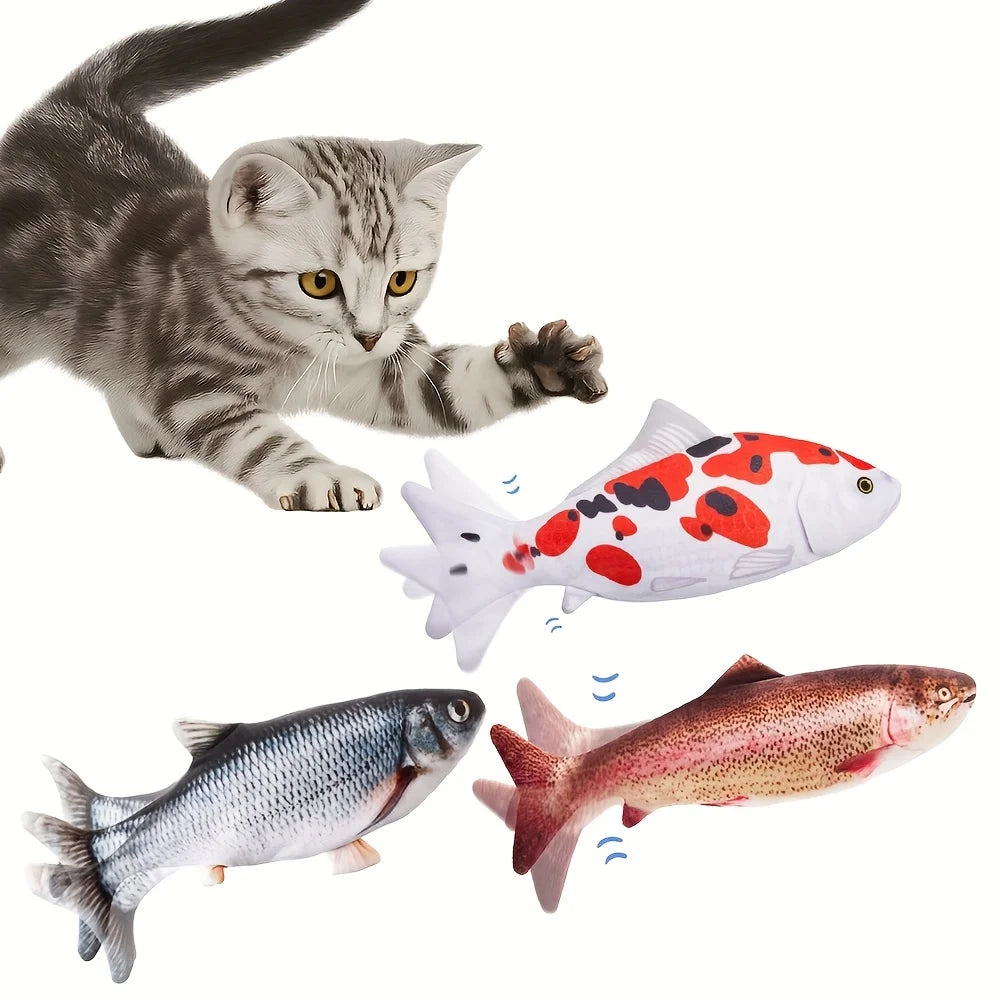 3pcs Floppy Fish Cat Toys, Cat Toys Flopping Fish, Moving Kitten Kicker, Floppy Wiggle Carp for Small Dogs, Soft And Durable,