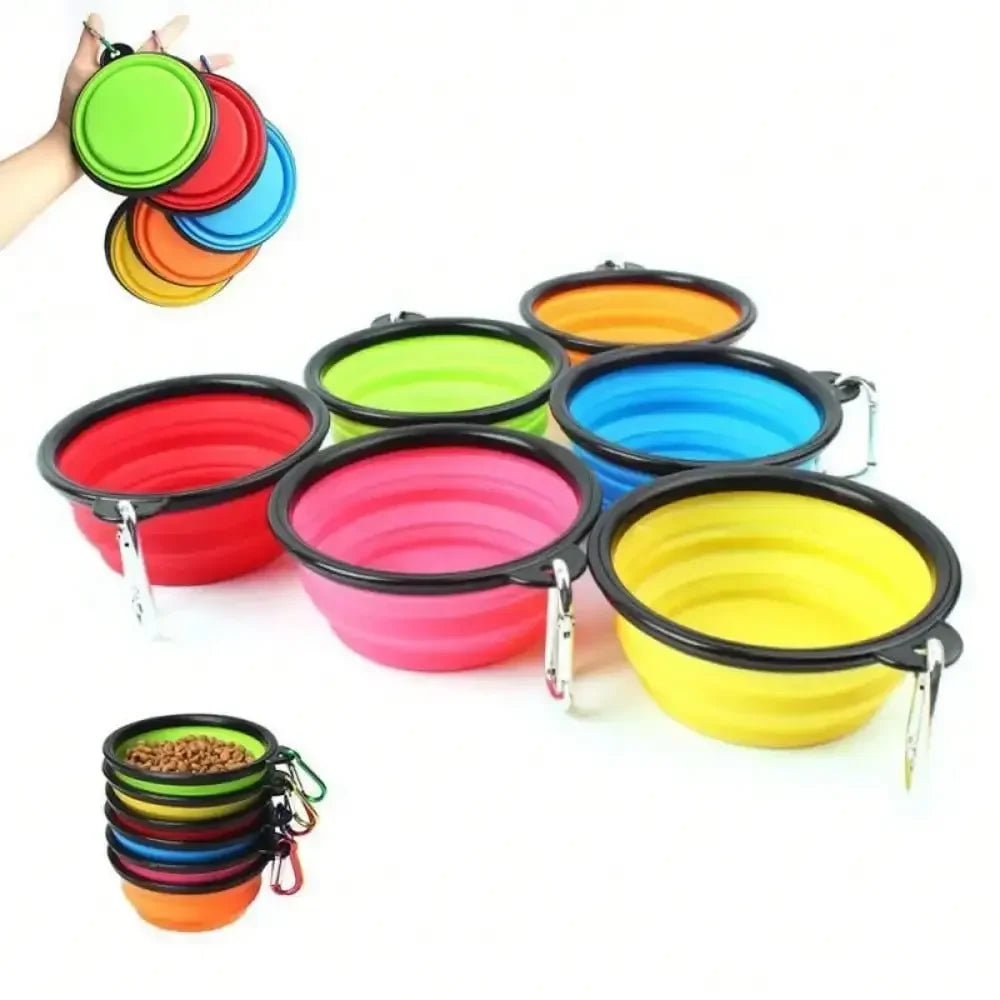 Portable Silicone Folding Pet Feeder Bowl Outdoor Travel Water Food