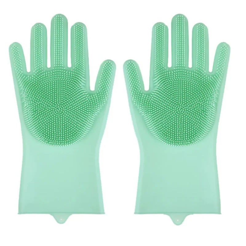 Silicone Pet Bath Gloves for Dogs Scrubbing and Drying