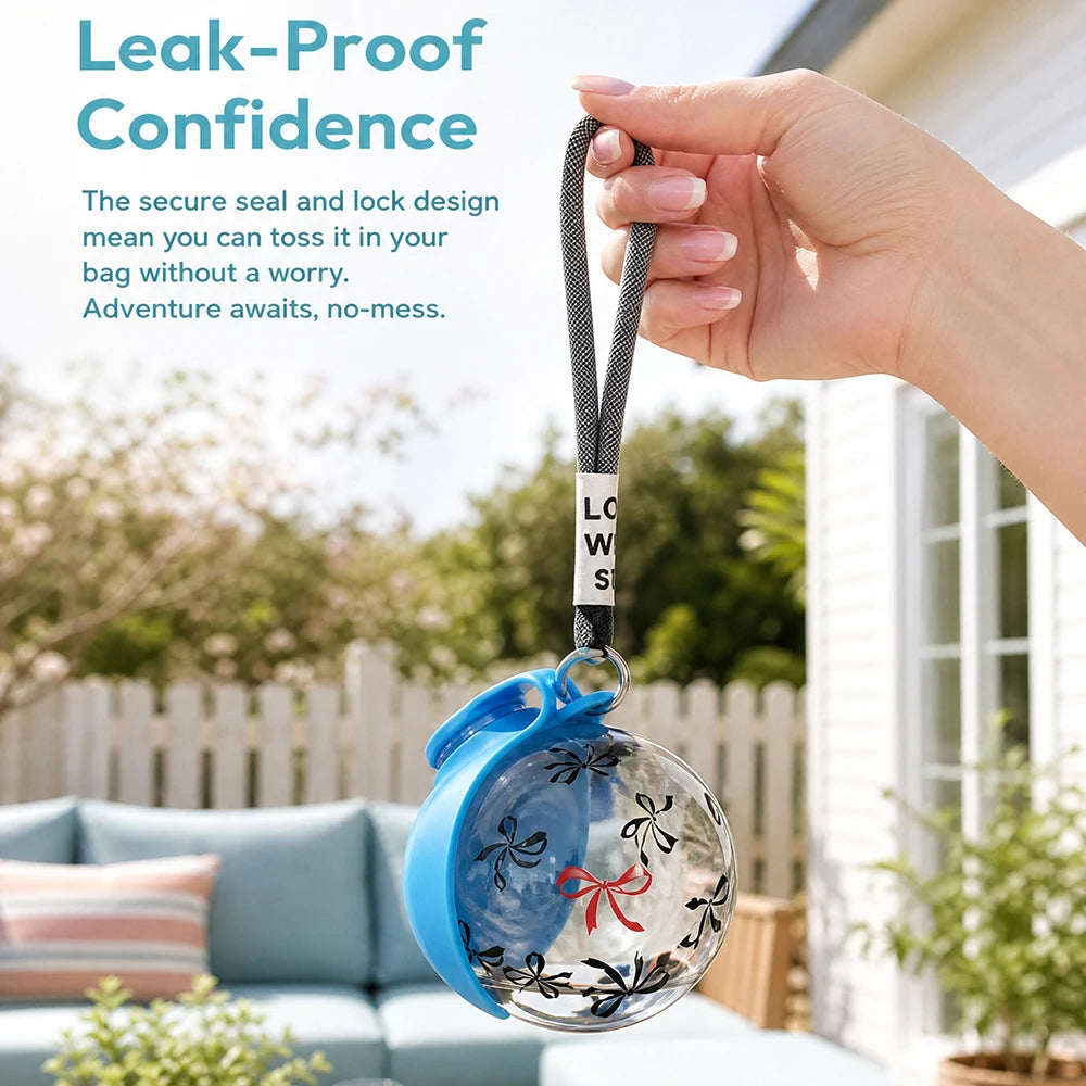 2 In 1 Portable Dog Water Bottle With Lanyard And Foldable Silicone Bowl