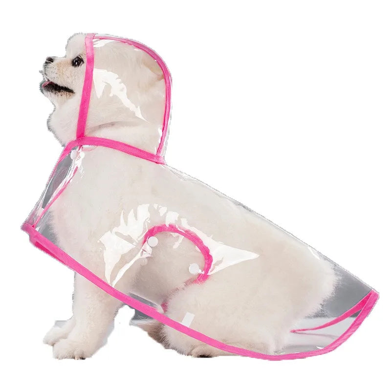 Transparent Waterproof Pet Raincoat With Hat For Dogs