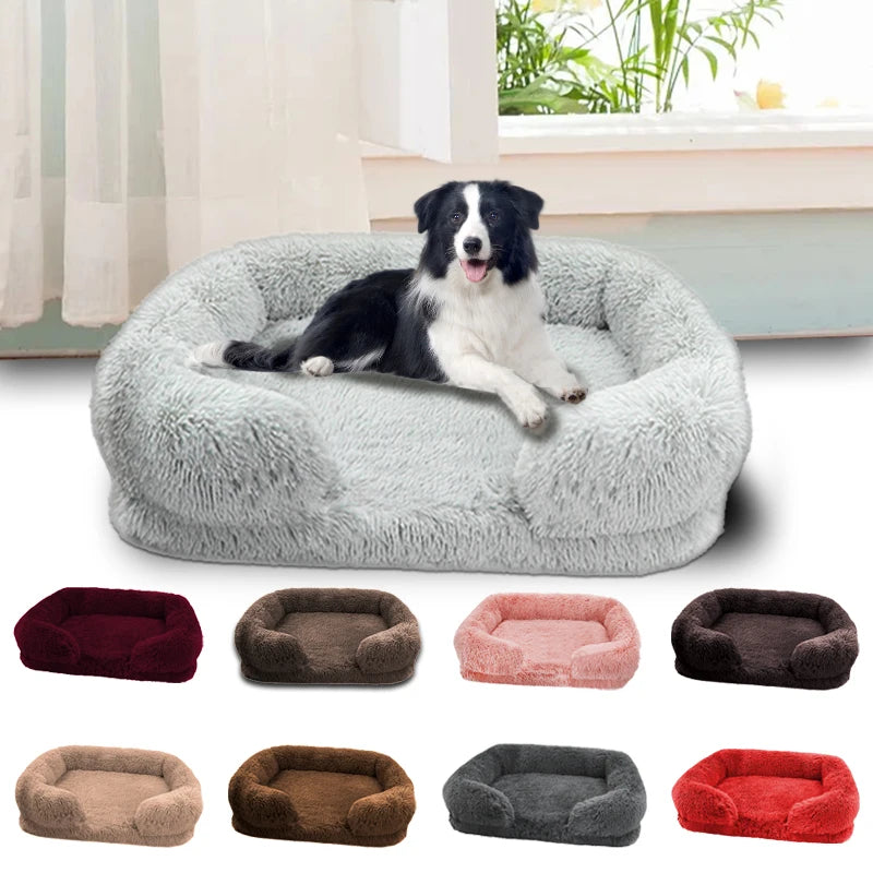 Orthopedic Thickened Dog Bed For Large Dogs With Plush Cover