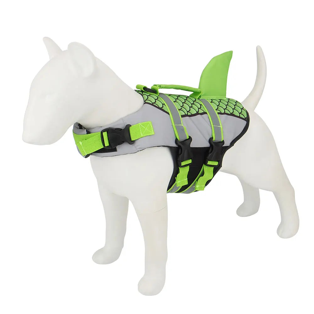 Dog Shark Style Life Jacket Vest Harness For Summer Swimming