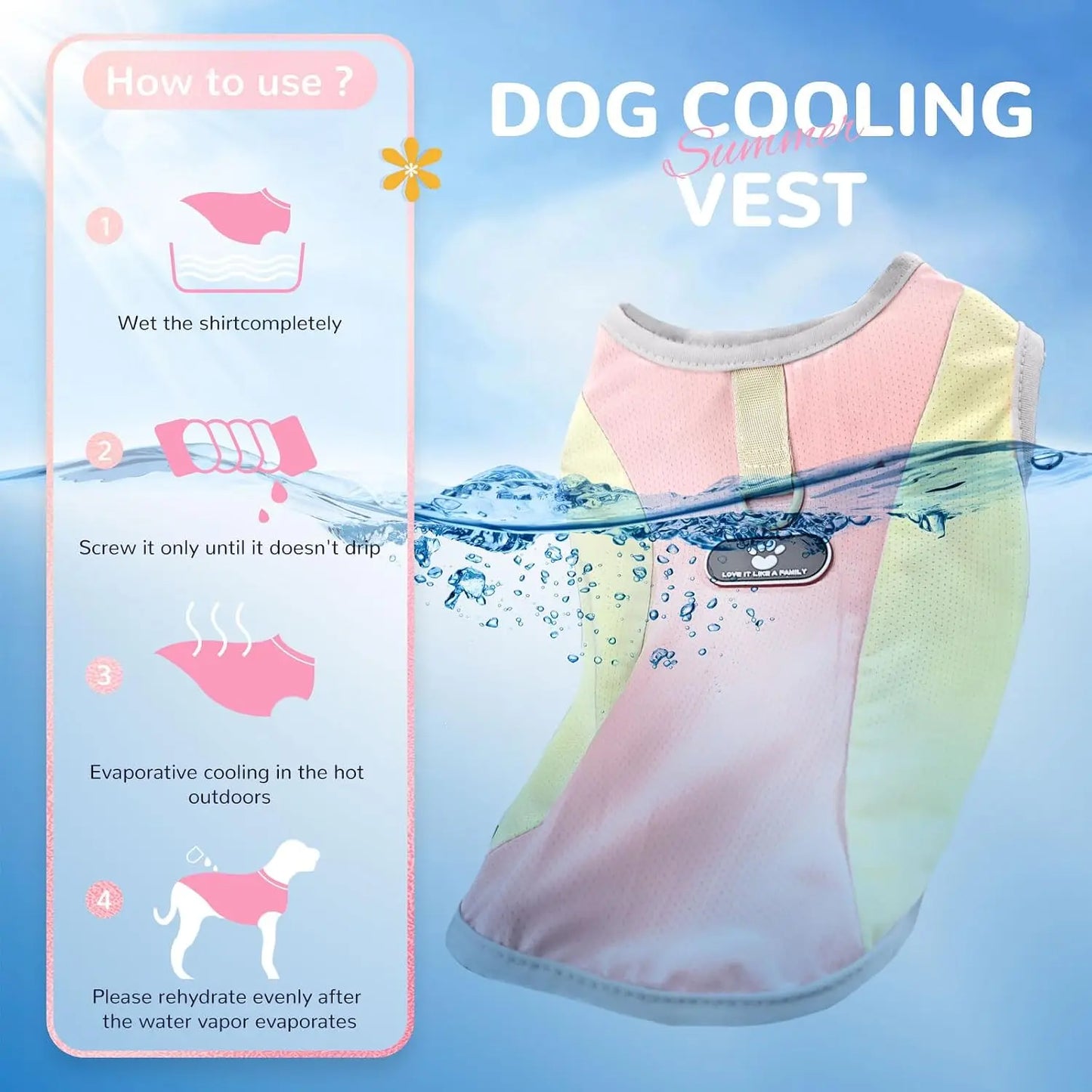 Dog Cooling Vest With Sun Protection Shirt For Small Dogs
