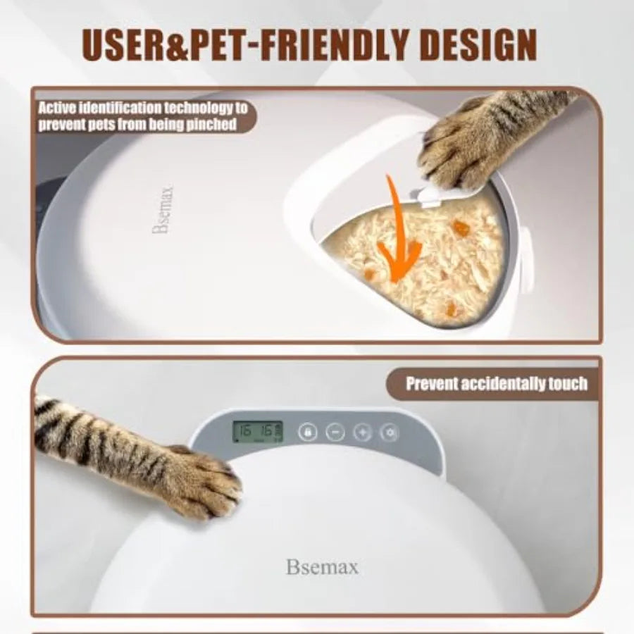 Automatic Wet Food Cat Feeder Timed Fresh Meals Dispenser