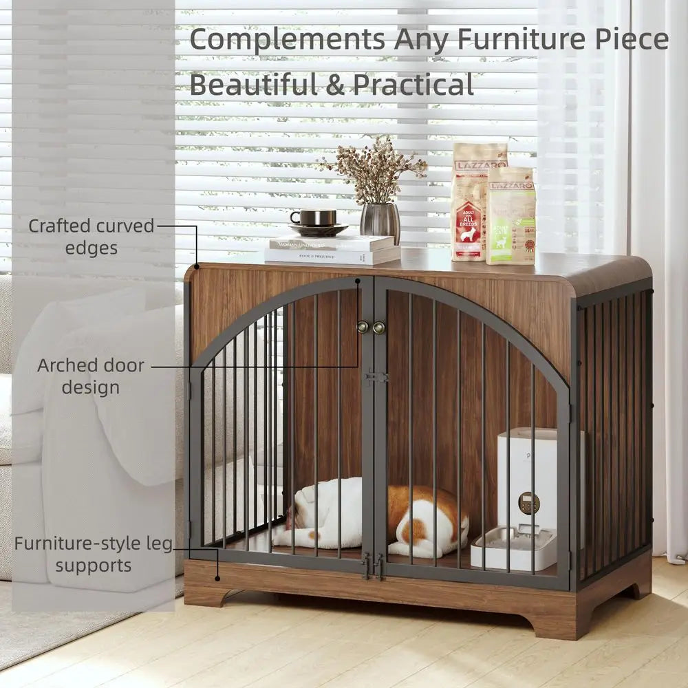Farmhouse Wooden Dog Crate End Table And Kennel Furniture