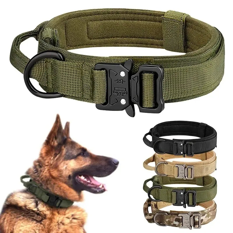 Outdoor Dog Collar With Metal Buckle Breathable Nylon
