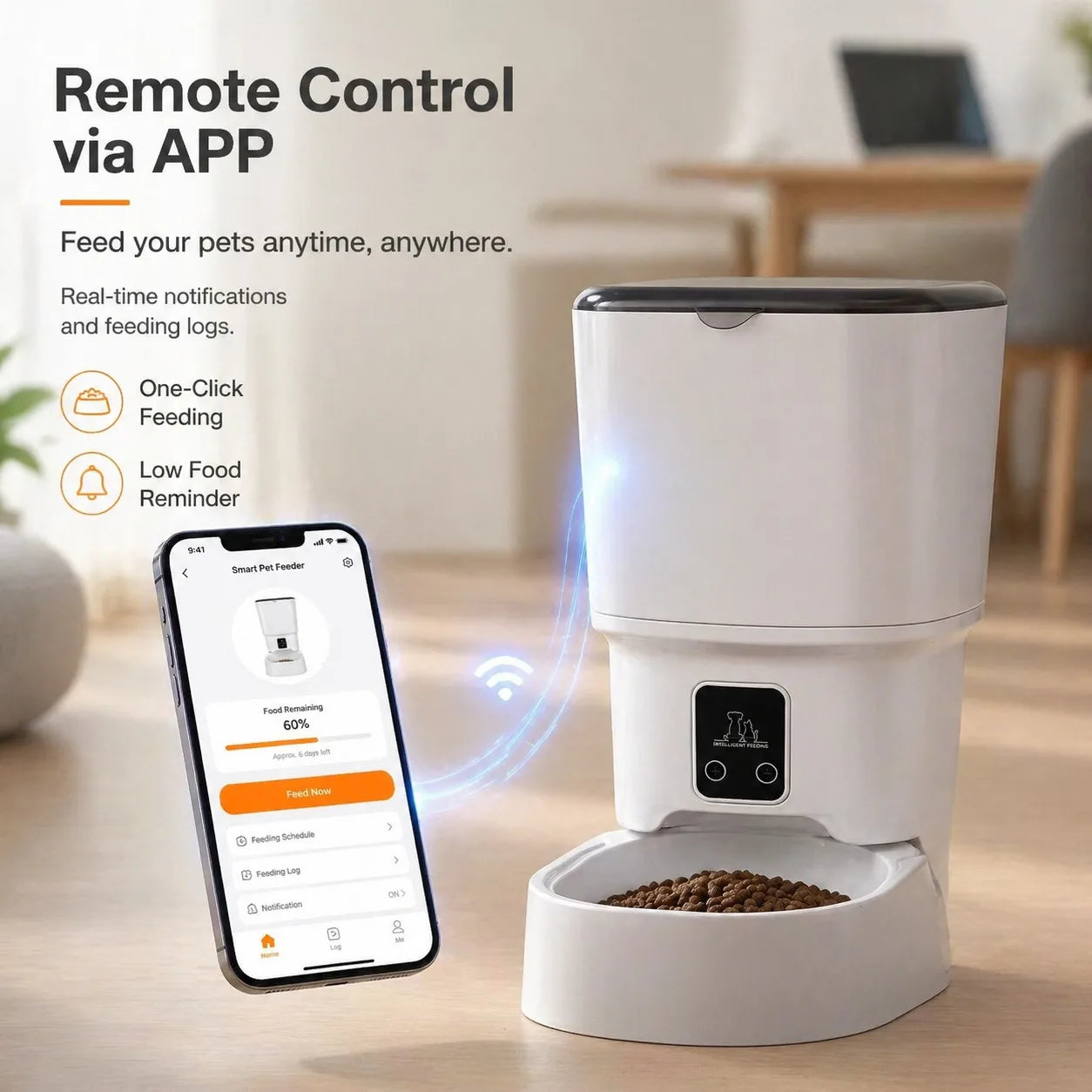 Smart Automatic Cat Feeder App Control Timed Feeding Anti Clogging