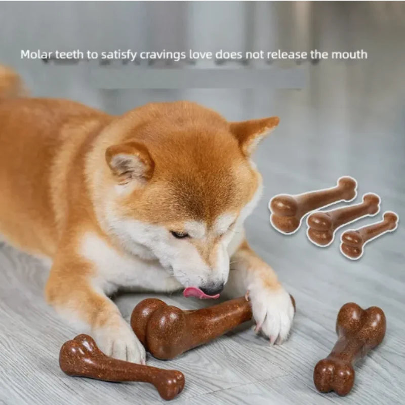 Durable Non Toxic Natural Wood Dog Bone Chew Toy