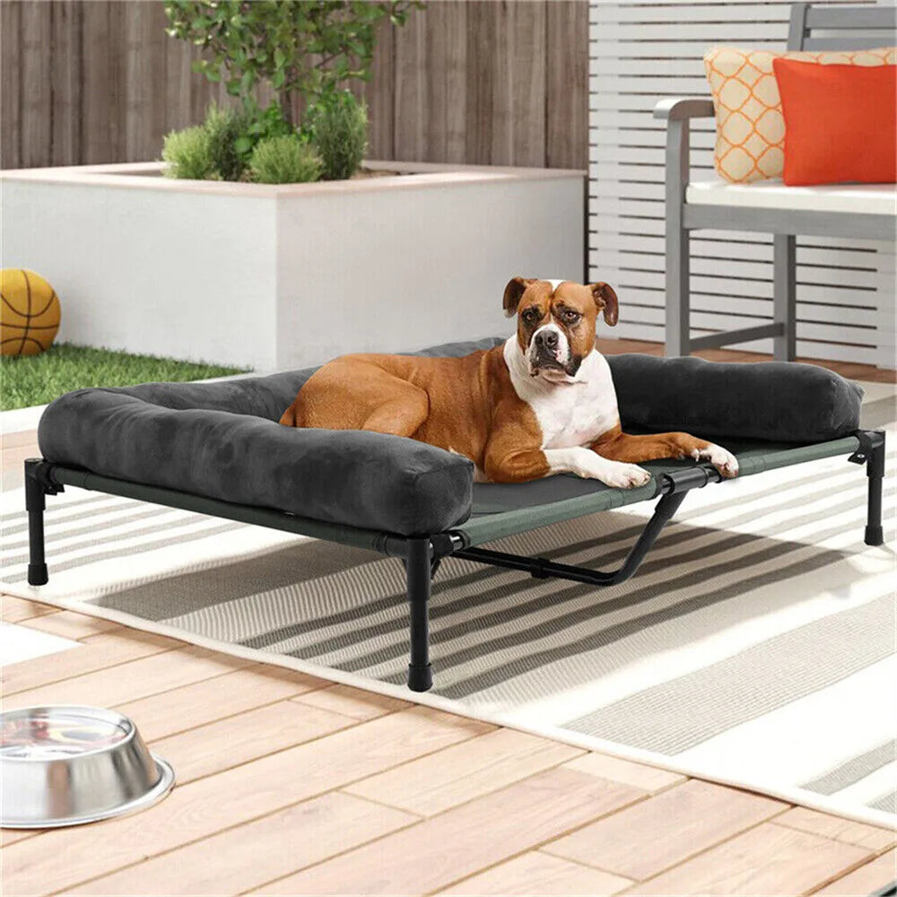 BORWART CN Outdoor Raised Dog Bed With Cooling Breathable Mat