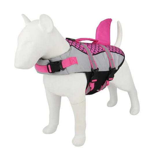 Dog Shark Style Life Jacket Vest Harness For Summer Swimming
