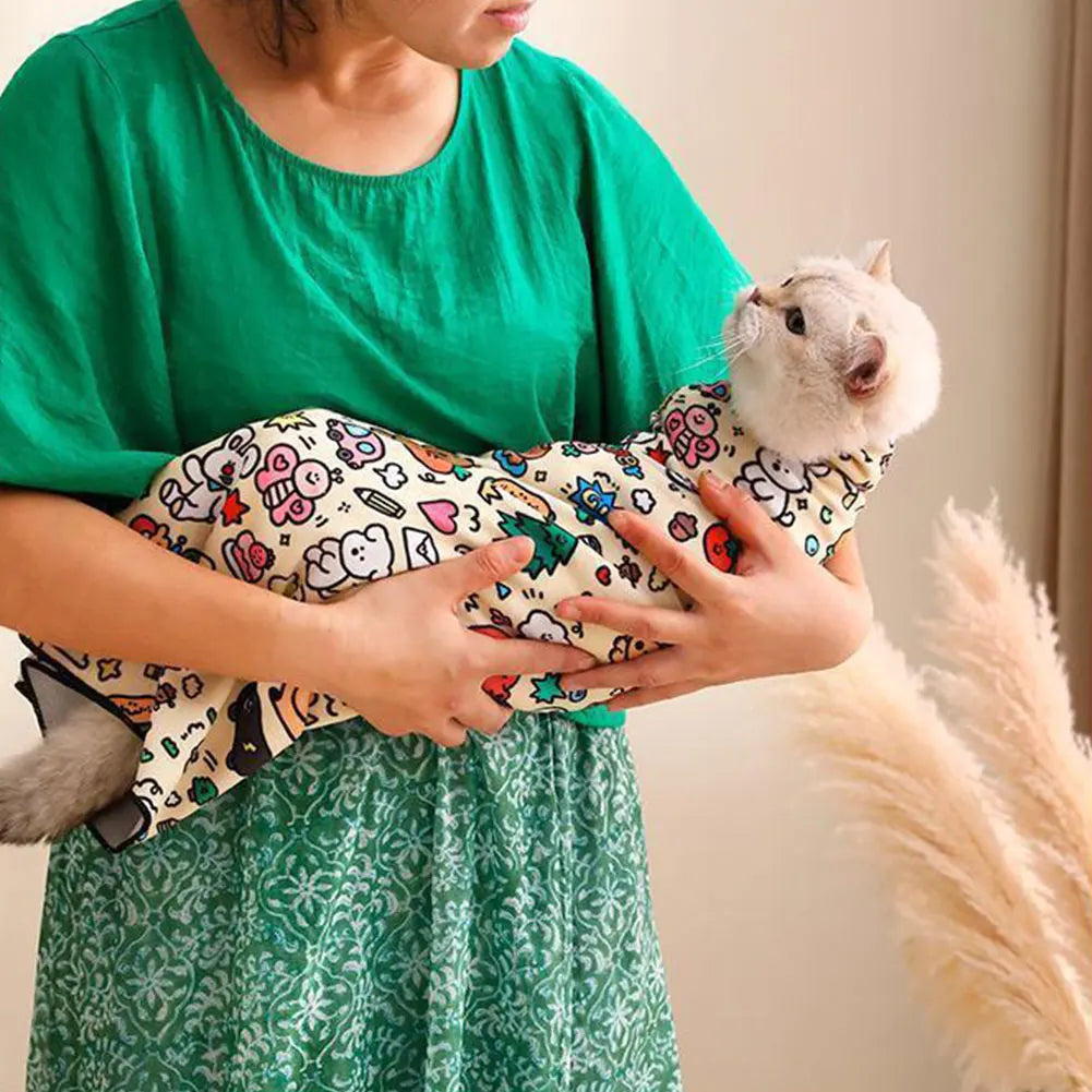 Cat Grooming Wrap Self-Adherent Cat Wrap Anti-Bite Cat Swaddle Burrito Wrap Anti-Scratch for Nail Trimming Cat Grooming Supplies