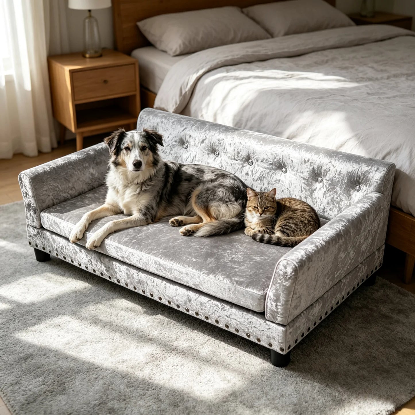 BINGOPAW Dog Sofa Bed Elevated Lounge Removable Cushion